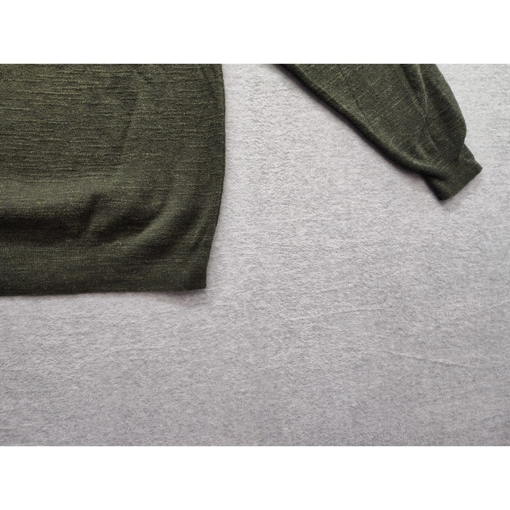 J Crew Men Sweaters L Green Crew Neck Pullover Long Sleeve Comfort Logo Casual - Picture 5 of 16